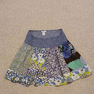 Charlotte Russe Multicolor Floral A-Line Skirt Size M